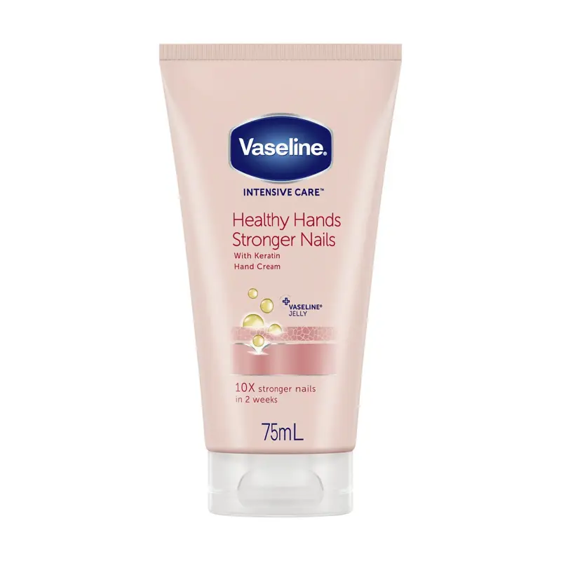 VASELINE Intensive Care Healthy Hand & Stronger Nails Κρέμα Χεριών & Νυχιών με Κερατίνη 75ml