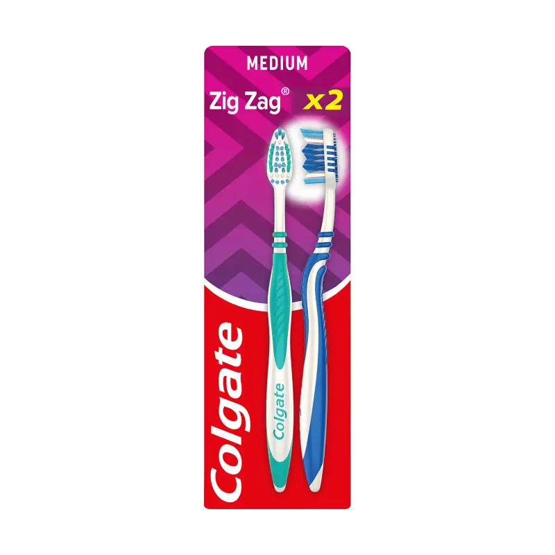 COLGATE Zig Zag Οδοντόβουρτσα μέτρια 2τεμ
