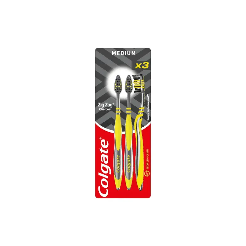 COLGATE Οδοντόβουρτσα Zig Zag Charcoal 3τεμ