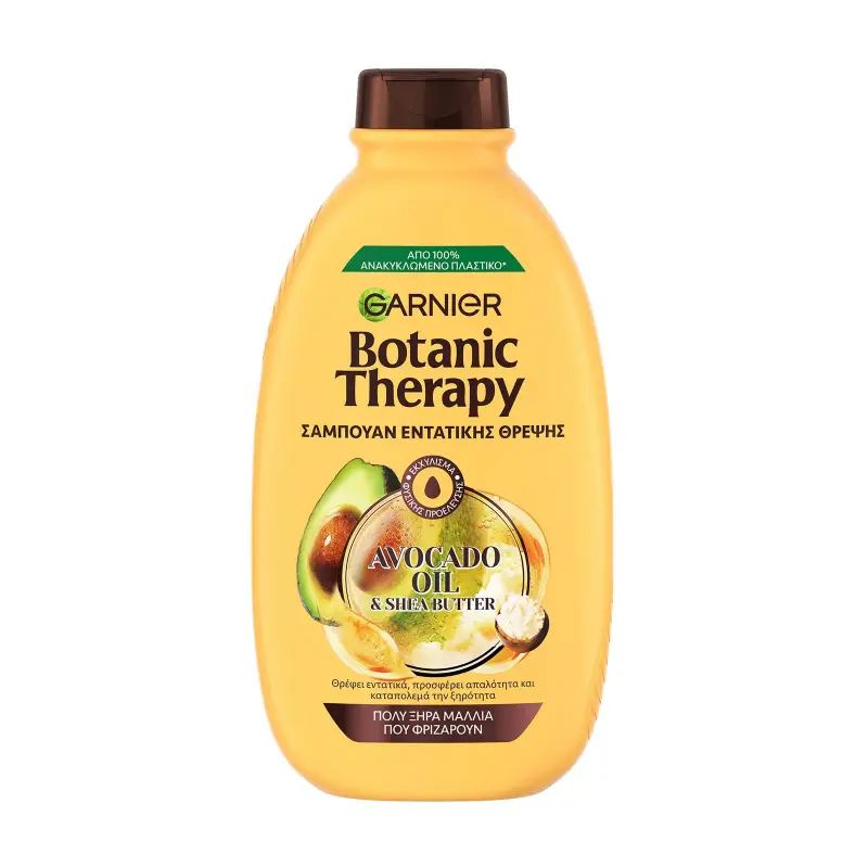 BOTANIC THERAPY Avocado Oil & Shea Butter Σαμπουάν Εντατικής Θρέψης για Πολύ Ξηρά Μαλλιά που φριζάρουν 400ml