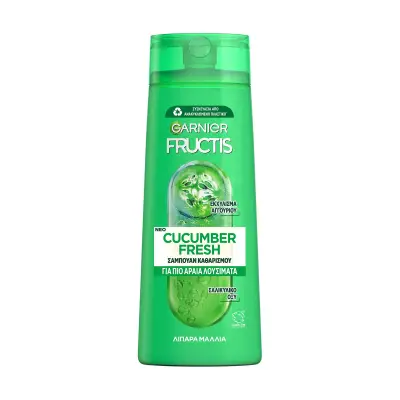 GARNIER Fructis Cucumber Fresh Σαμπουάν Καθαρισμού για Λιπαρά Μαλλιά Vegan 400ml