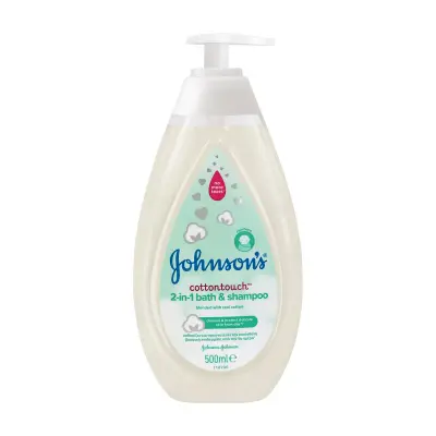 JOHNSON_S Baby Cotton Touch 2σε1 Αφρόλουτρο & Σαμπουάν 500ml