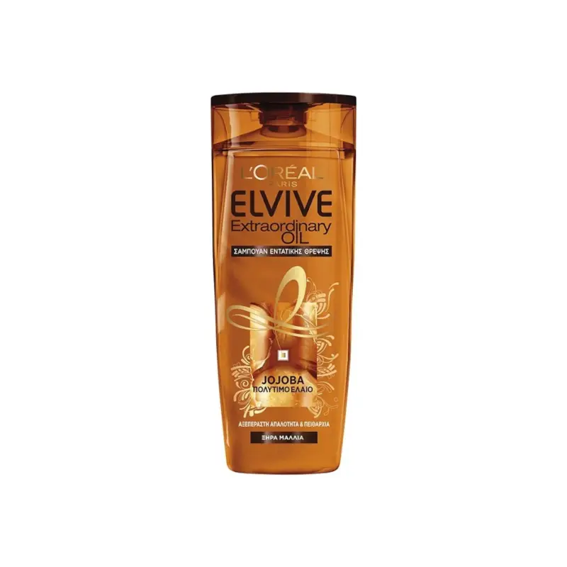 L_OREAL Paris Elvive Extraordinary Oil Jojoba Σαμπουάν Αναδόμησης_Θρέψης & Λάμψης για Ξηρά Μαλλιά Μαλλιά 400ml