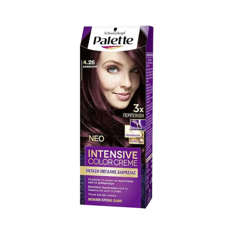 PALETTE Intensive Color Creme Βαφή Μαλλιών 4.26 Δαμασκηνί 50ml