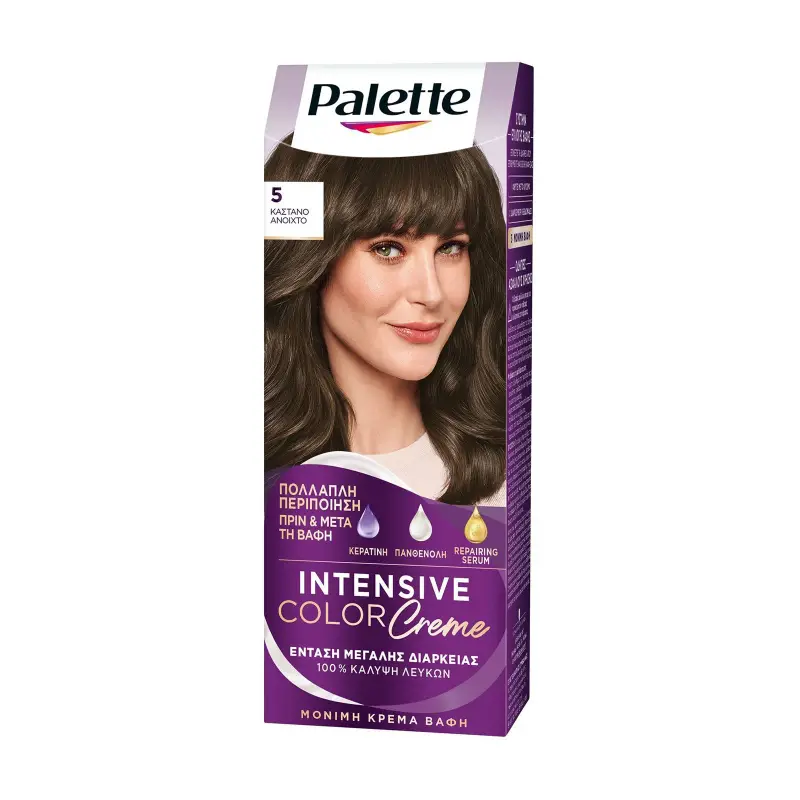 PALETTE Intensive Color Creme Βαφή Μαλλιών Νο5 Καστανό Ανοικτό