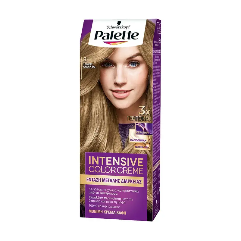 PALETTE Intensive Color Creme Βαφή Μαλλιών Νο8 Ξανθό Ανοικτό