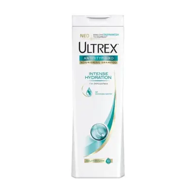 ULTREX Σαμπουάν Αντιπιτυριδικό Intense Hydration για Ξηροδερμία 360ml