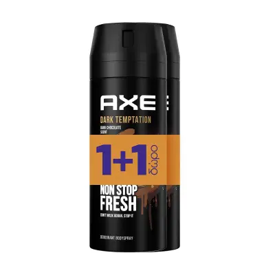 AXE Αποσμητικό Σπρέι Dark Temptation 150ml +1 Δώρο