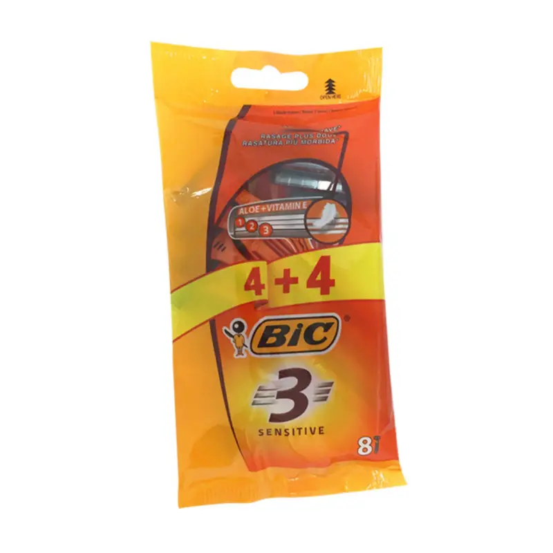 BIC 3 Sensitive Ξυραφάκια Μιας Χρήσης 3 Λεπίδες 4τεμ +4 Δώρο
