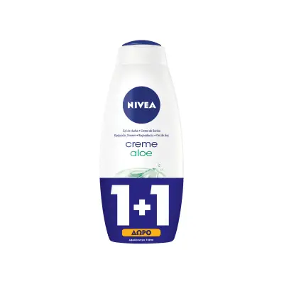 NIVEA Promo Κρεμώδες Αφρόλουτρο Aloe Vera 750ml 1+1ΔΩΡΟ