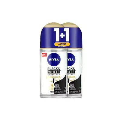 NIVEA Αποσμητικό Roll On Invisible Silky Smooth 50ml 1+1 Δώρο
