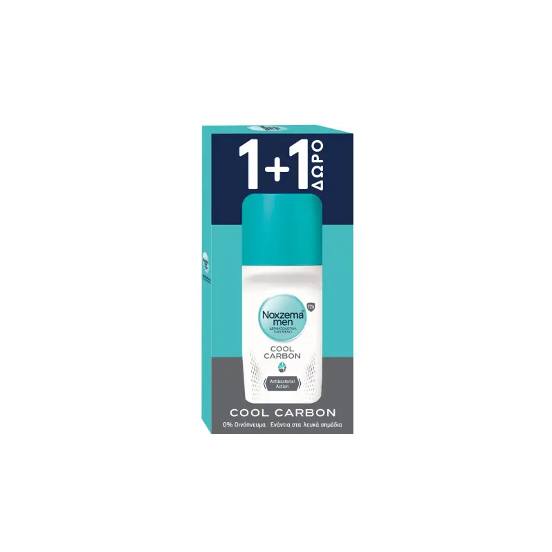 NOXZEMA Αποσμητικό Roll On Men Cool Carbon 50ml 1+1 Δώρο