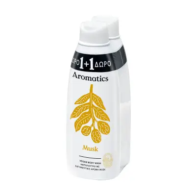 PAPOUTSANIS Aromatics Αφρόλουτρο Musk 650ml +1 Δώρο