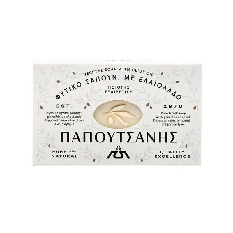 PAPOUTSANIS ΠΑΡΑΔΟΣΙΑΚΟ ΦΥΤΙΚΟ ΣΑΠΟΥΝΙ ΜΕ ΕΛΑΙΟΛΑΔΟ 125 γρ