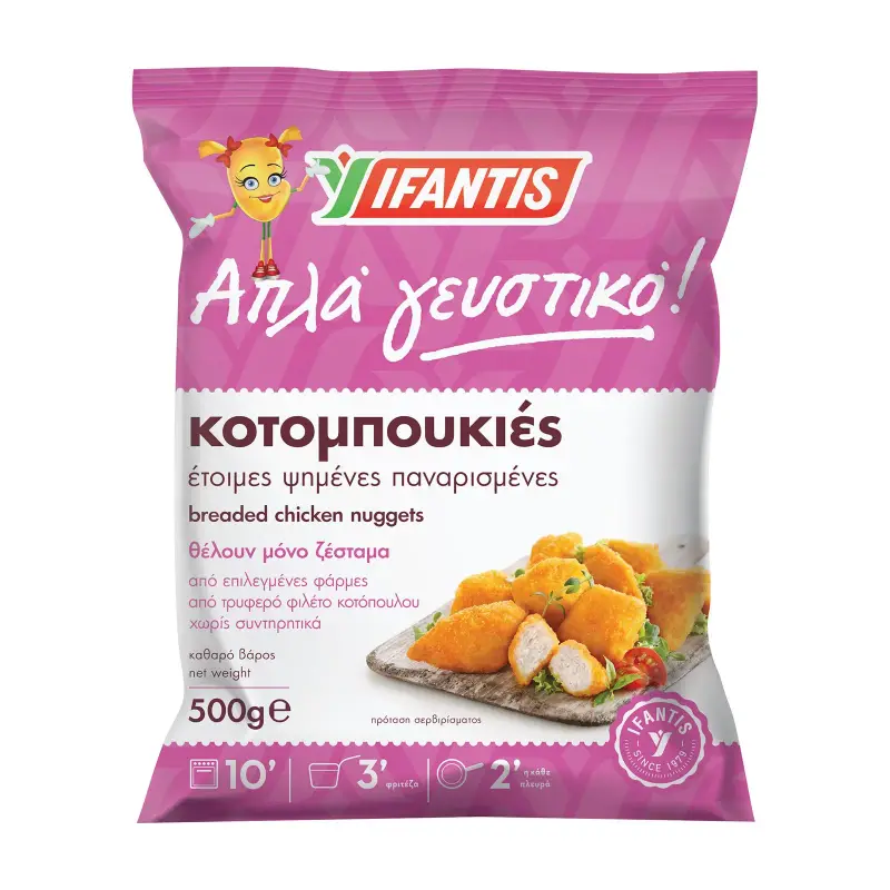 IFANTIS Κοτομπουκιές Πανέ Απλά Γευστικό 500g