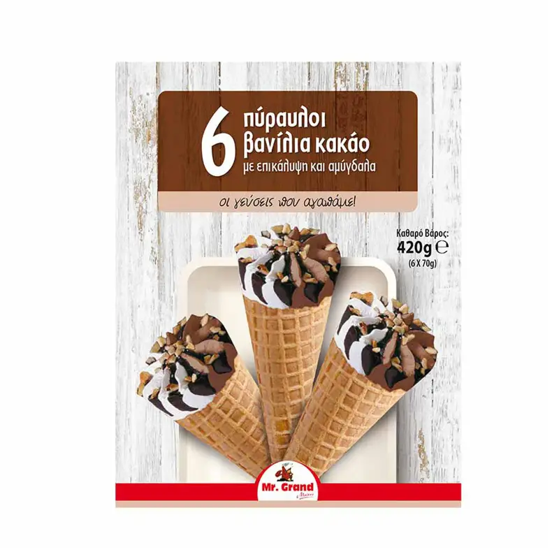 MR.GRAND Παγωτό Βανίλια Κακάο Φράουλα 1kg. _2lt