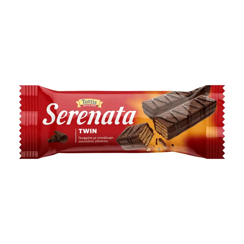 TOTTIS Serenata Γκοφρέτα με Σοκολάτα Γάλακτος Twin 30g