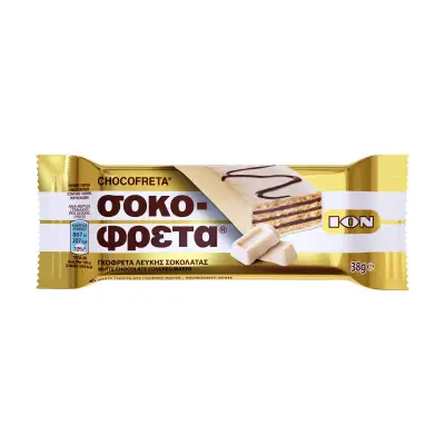 ΙΟΝ Σοκοφρέτα Γκοφρέτα Λευκής Σοκολάτας 38g