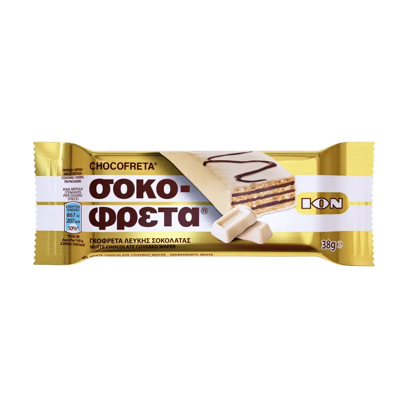 ΙΟΝ Σοκοφρέτα Γκοφρέτα Λευκής Σοκολάτας 38g