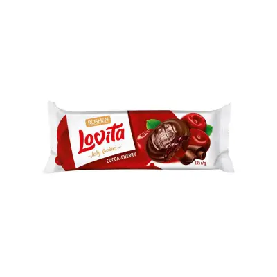 Roshen Lovita Jelly Cookies Cocoa 135g Cherry