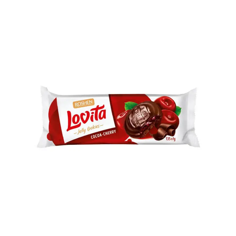 Roshen Lovita Jelly Cookies Cocoa 135g Cherry