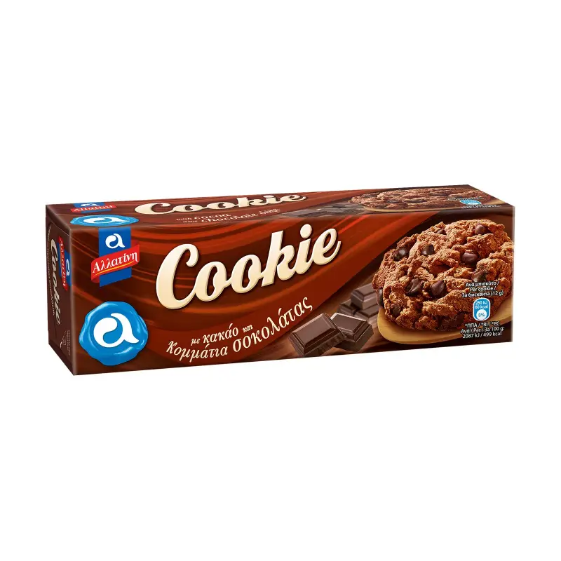ΑΛΛΑΤΙΝΗ Cookie Μπισκότα με Κακάο & Κομματάκια Σοκολάτας 175g