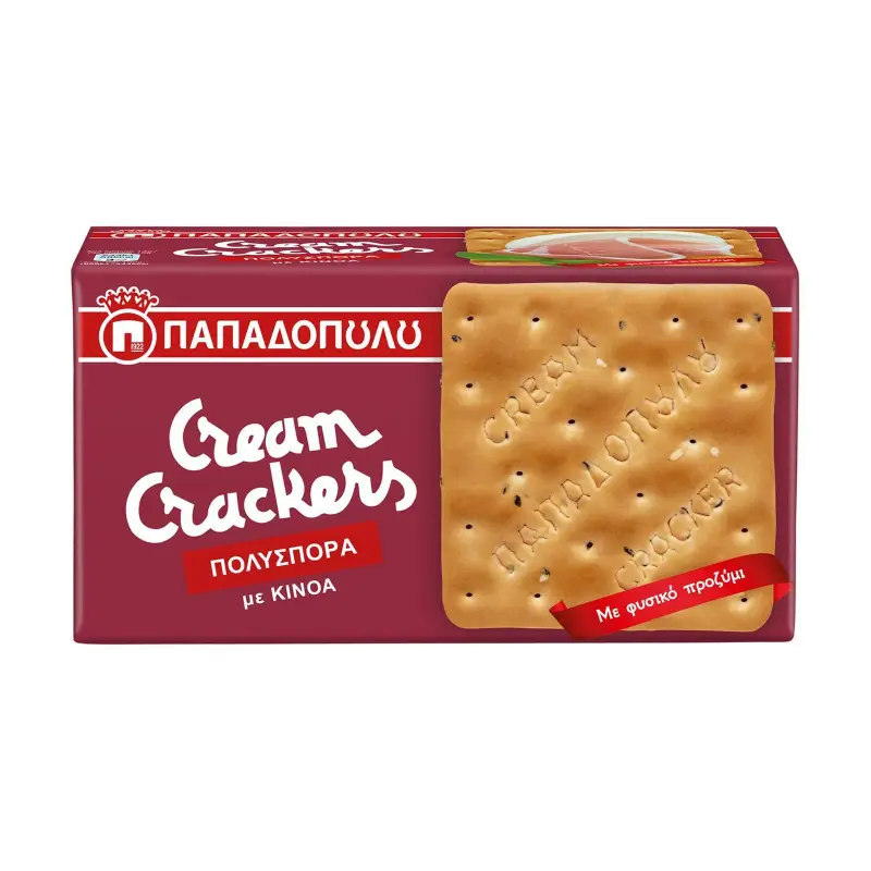 ΠΑΠΑΔΟΠΟΥΛΟΥ Cream Crackers Πολύσπορα με Κινόα Vegan 195g
