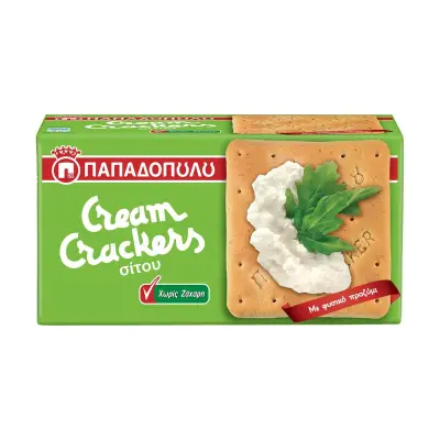 ΠΑΠΑΔΟΠΟΥΛΟΥ Cream Crackers Σίτου Vegan Χωρίς ζάχαρη 165g