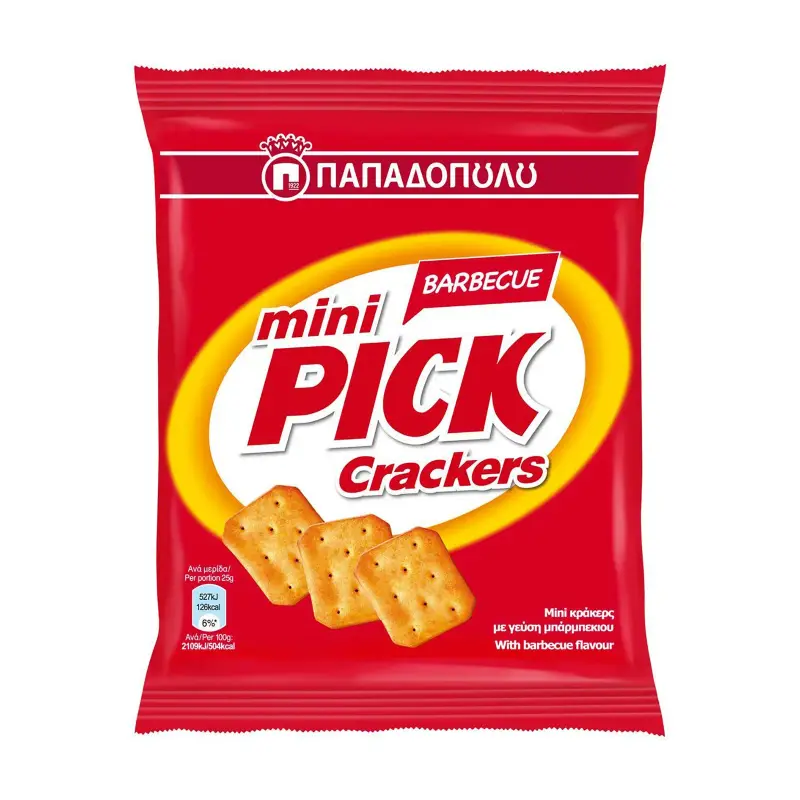 ΠΑΠΑΔΟΠΟΥΛΟΥ Mini Pick Crackers με γεύση Barbeque 70g