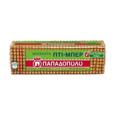 ΠΑΠΑΔΟΠΟΥΛΟΥ Πτι Μπερ Μπισκότα Χωρίς προσθήκη ζάχαρης 225g