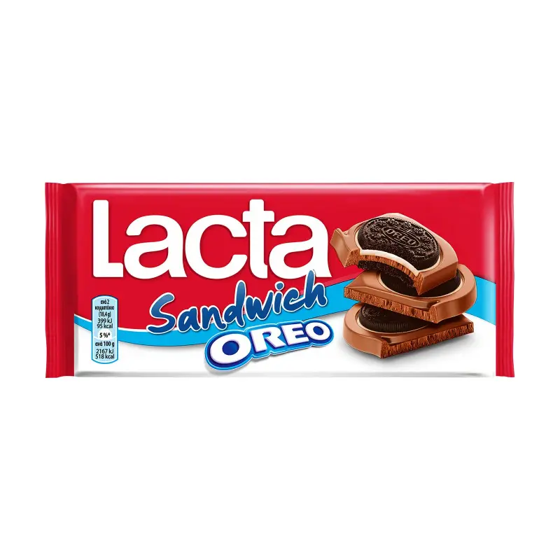 LACTA Sandwich Σοκολάτα Γάλακτος με Oreo 92g