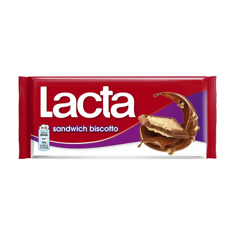 LACTA Σοκολάτα Γάλακτος Sandwich Biscotto 87g