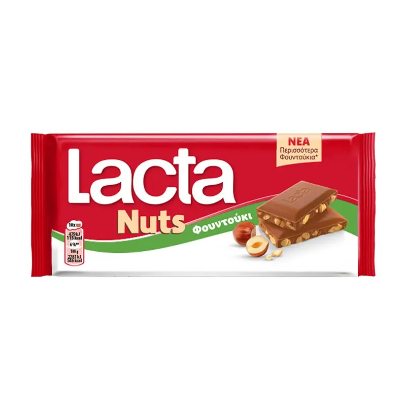 LACTA Σοκολάτα Γάλακτος Φουντούκι 85gr