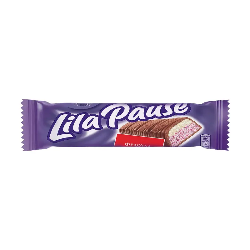 LILA PAUSE Σοκολάτα με Γέμιση γεύση Φράουλα 34g
