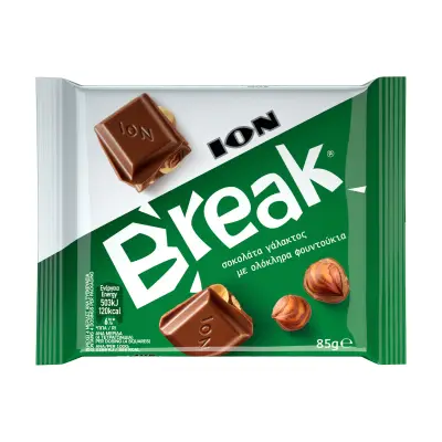 ΙΟΝ Break Σοκολάτα Γάλακτος με ολόκληρα Φουντούκια 85g