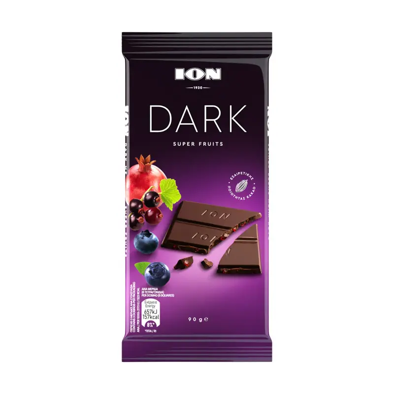ΙΟΝ Dark Σοκολάτα με Super Fruits 90g