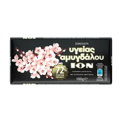 ΙΟΝ Αμυγδάλου Σοκολάτα Υγείας 72' Κακάο 100g