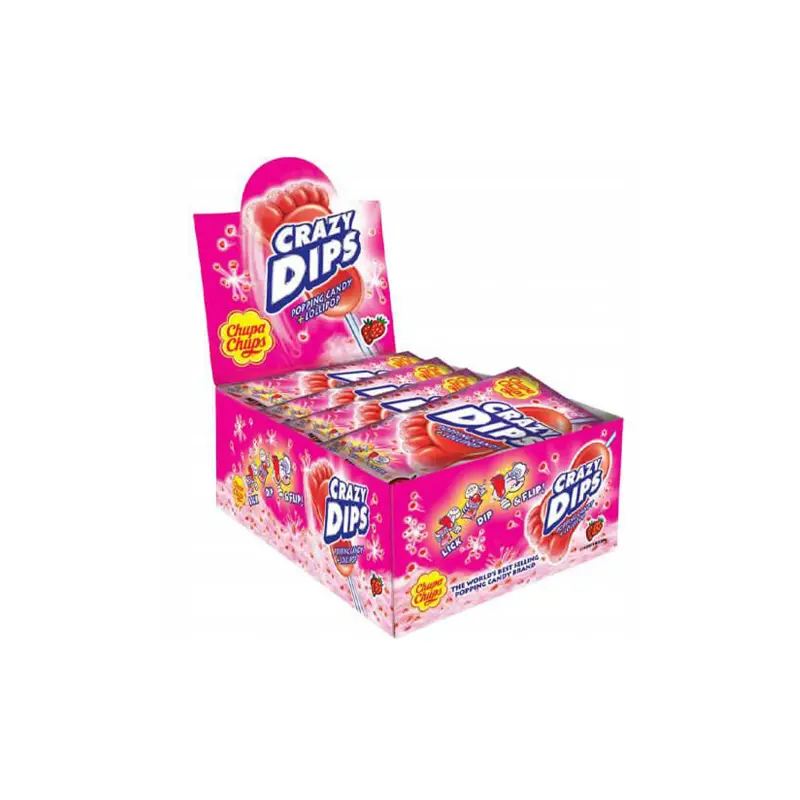 CHUPA CHUPS CRAZY DIPS (24x14gr.), (STRAWBERRY)
