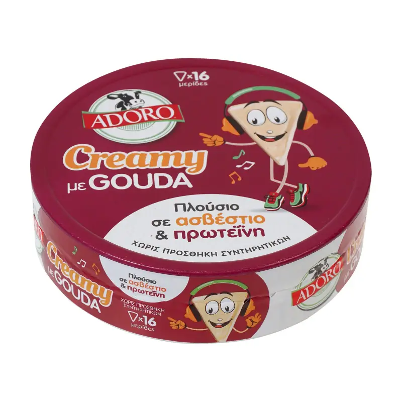 ADORO Κρεμώδες Τυρί Creamy με Γκούντα σε τρίγωνα 16τεμ 250g