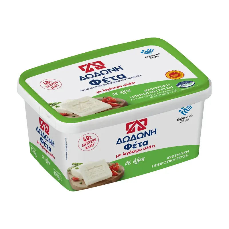ΔΩΔΩΝΗ Φέτα ΠΟΠ 40' Λιγότερο αλάτι σε Άλμη 400g